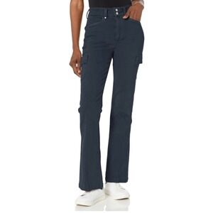 PAIGE Dion High Rise Flare Cargo Pants Navy Sz 32 (14) utility casual streetwear
